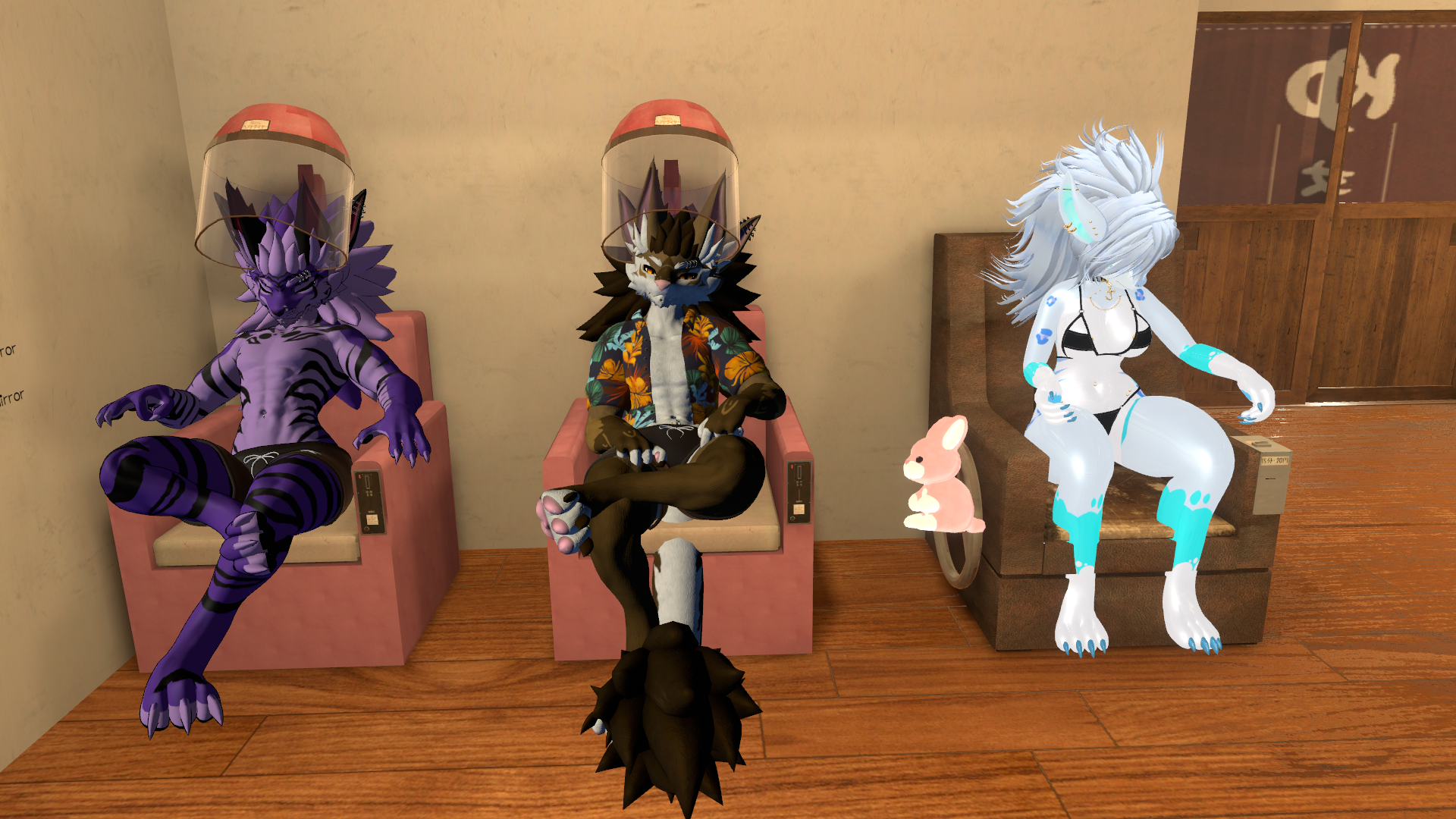 Just some fellas, getting their 'do on