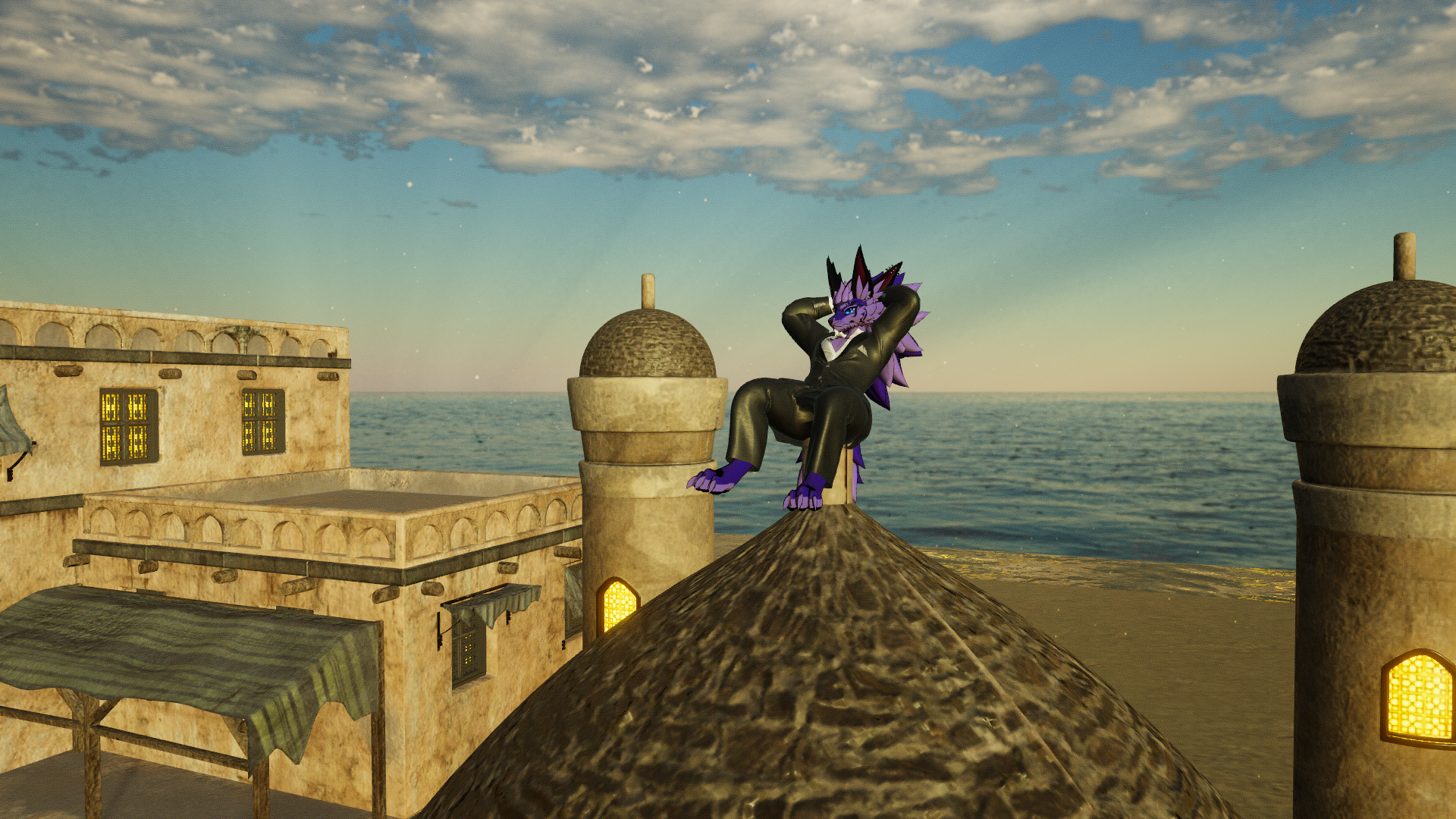 Surveying his kingdom, probably
