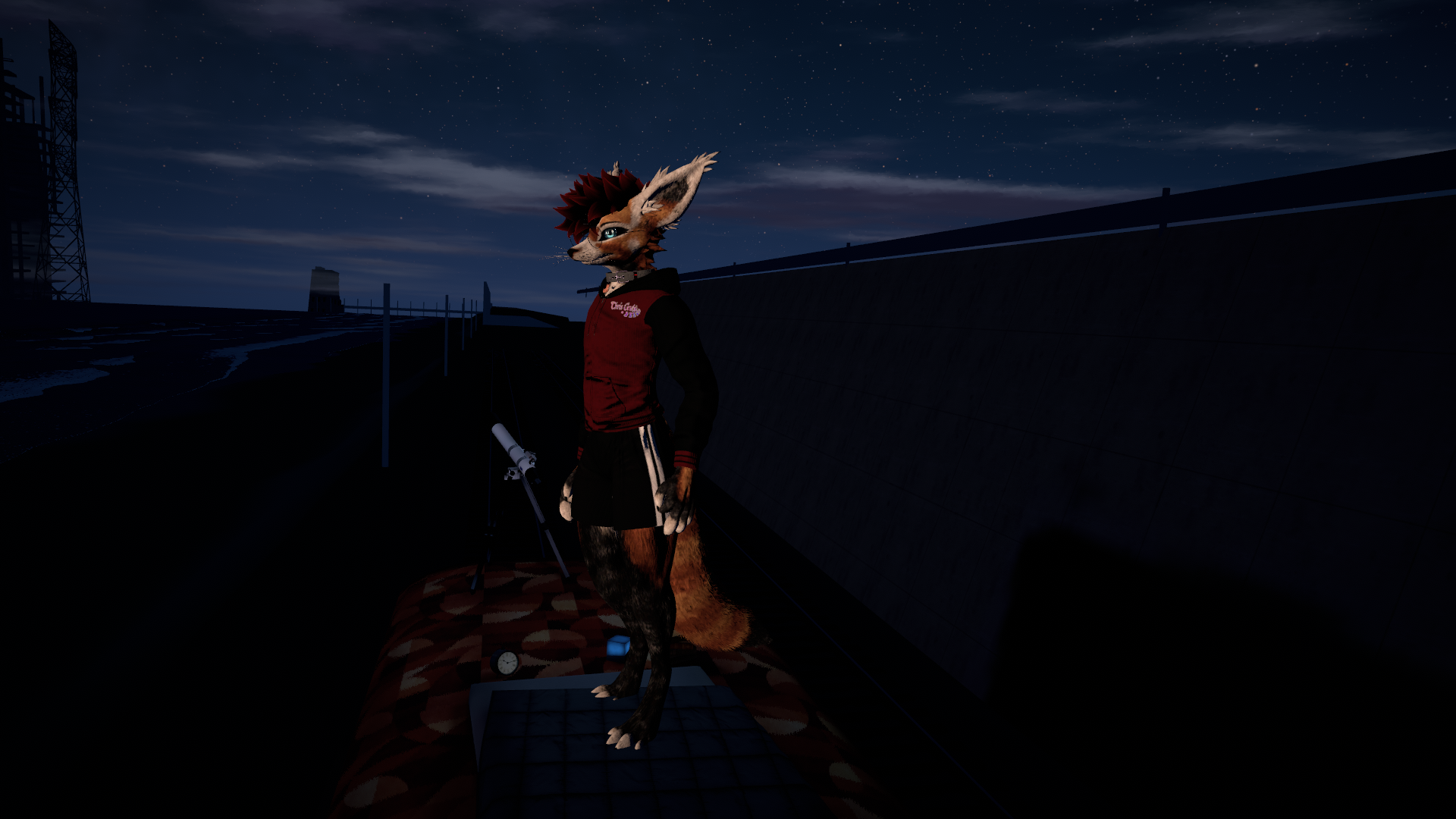 Local Red Panda sets up for some stargazing